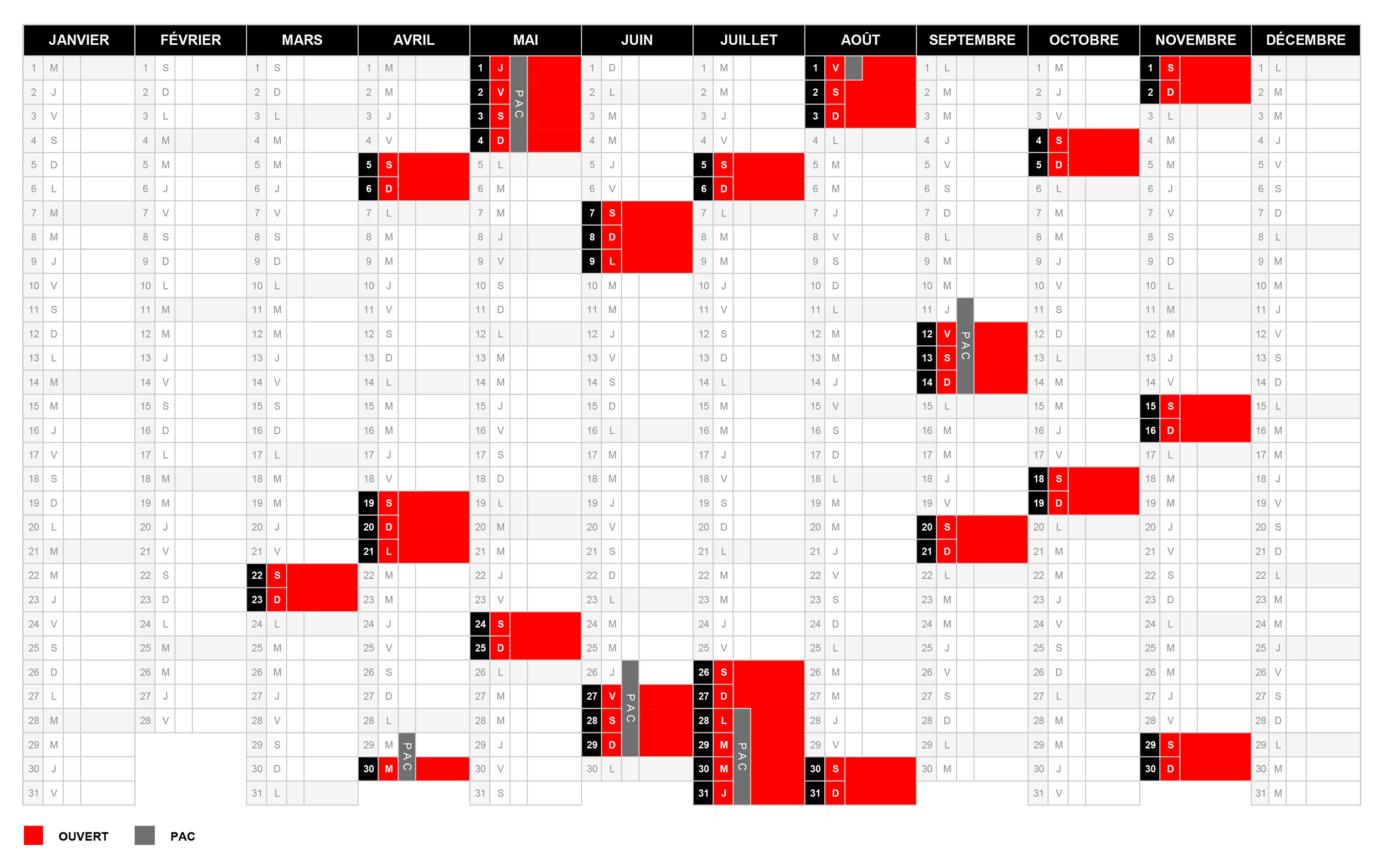 Calendrier_2025_Ouverture_Formation_PAC_Skydive_Saint_Galmier