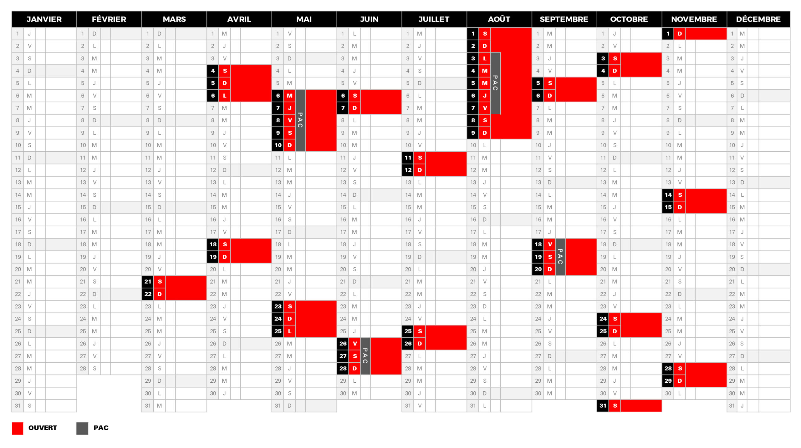 Calendrier_2026_Ouverture_Formation_PAC_Skydive_Saint_Galmier